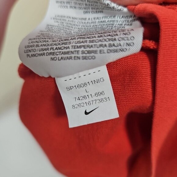 Nike Kevin Durant T Shirt Mens L Orange Dri Fit Athletic Cut #35 Sabertooth Cat - Picture 9 of 9